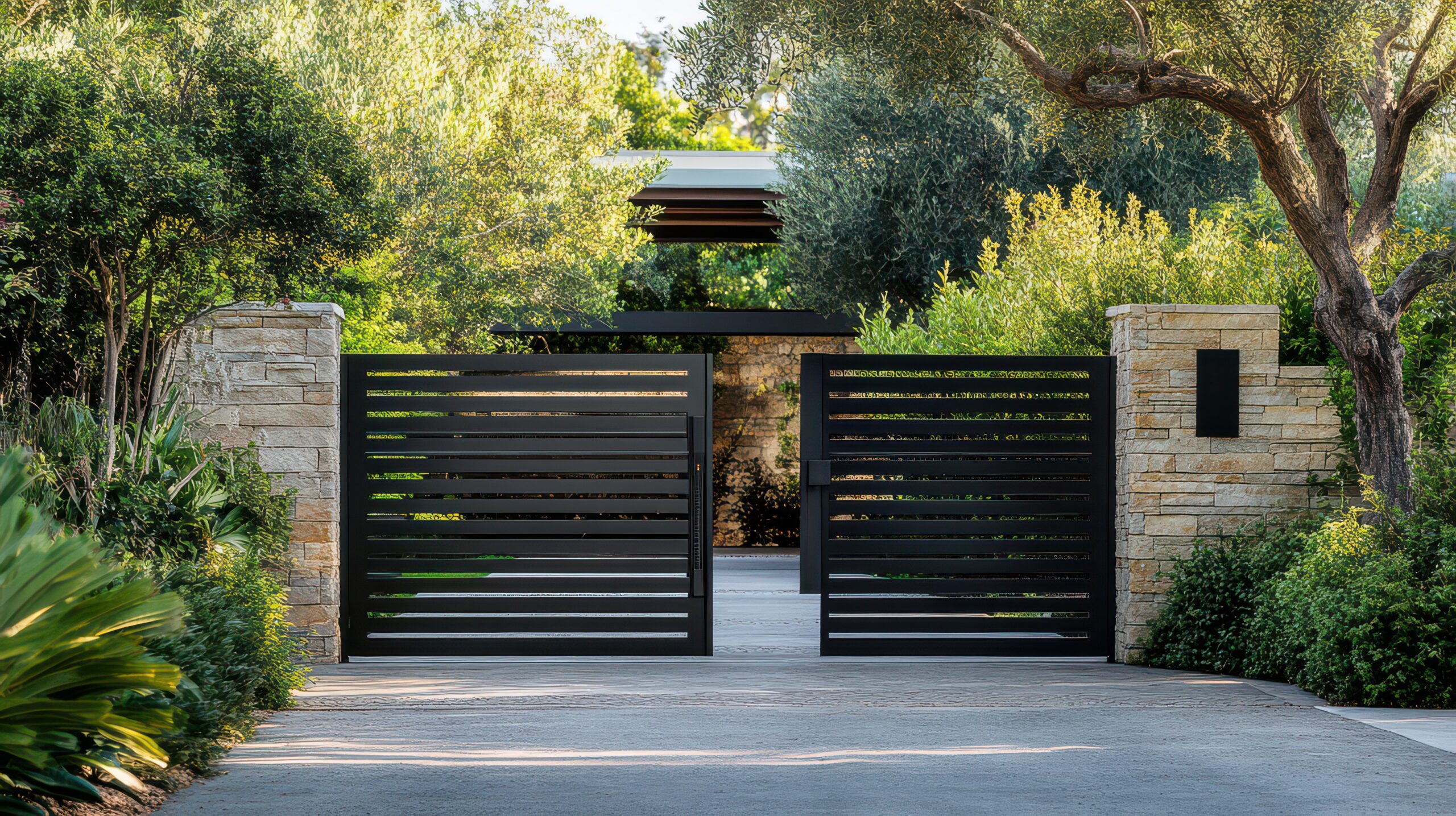 Modern Automated Gate in a Residential Driveway